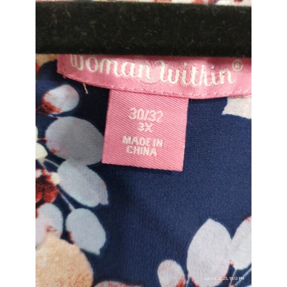 Women Within Size 3X Floral Flowy Boho Loose Colorful Beachy Resort Button Tank - Picture 5 of 8